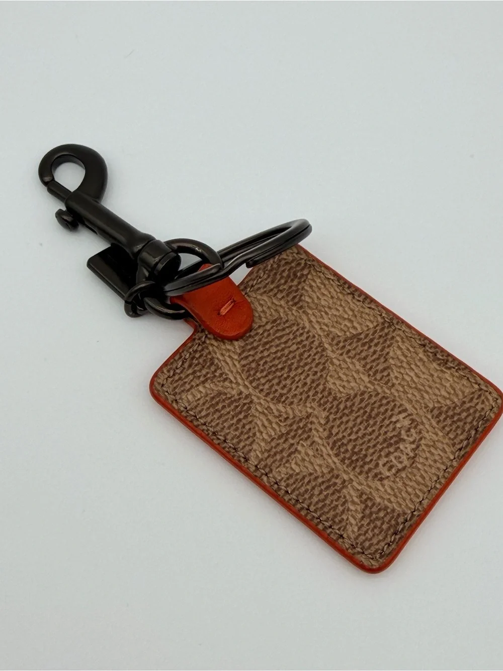 Coach Creed  Square Key Chain Fob - Orange Gunmetal
